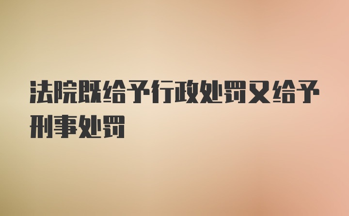 法院既给予行政处罚又给予刑事处罚