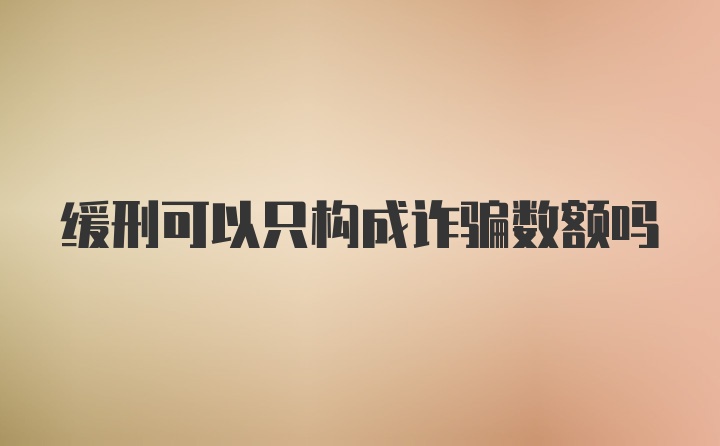 缓刑可以只构成诈骗数额吗