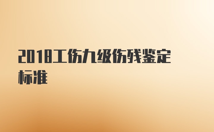 2018工伤九级伤残鉴定标准