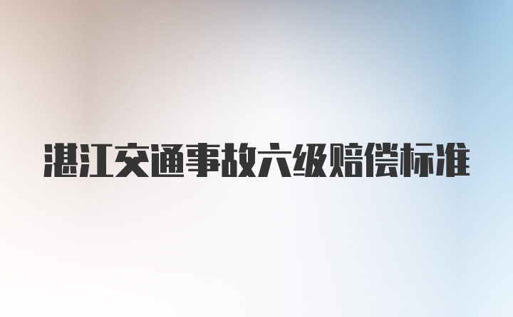 湛江交通事故六级赔偿标准