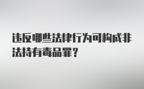 违反哪些法律行为可构成非法持有毒品罪?