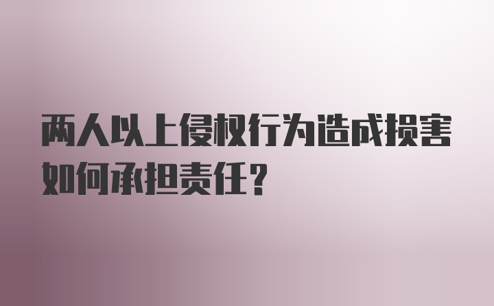 两人以上侵权行为造成损害如何承担责任？