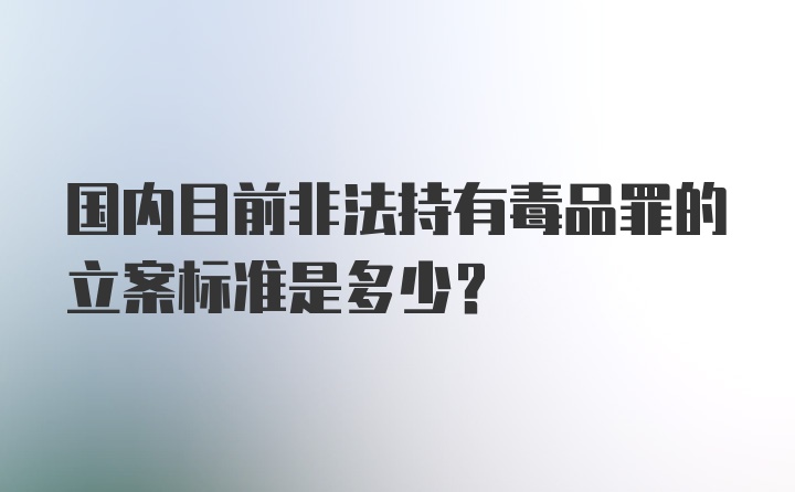 国内目前非法持有毒品罪的立案标准是多少？