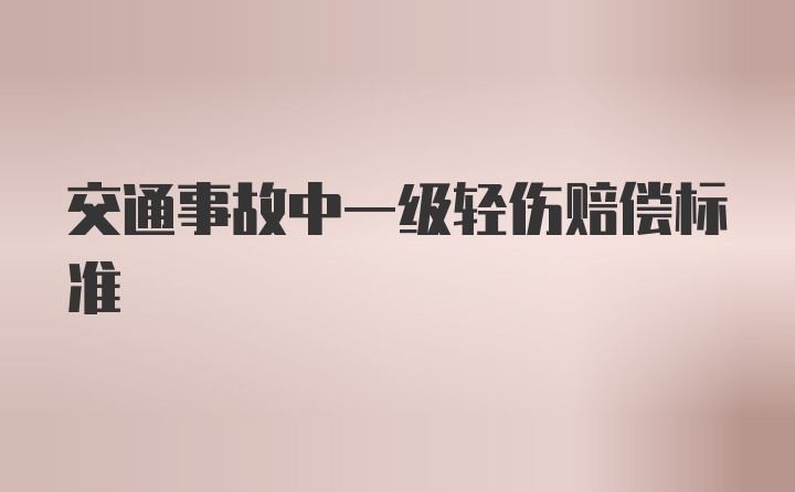 交通事故中一级轻伤赔偿标准