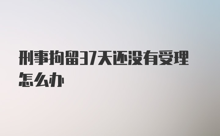 刑事拘留37天还没有受理怎么办