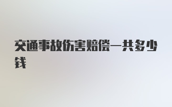 交通事故伤害赔偿一共多少钱