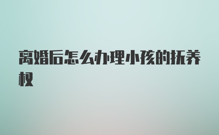 离婚后怎么办理小孩的抚养权