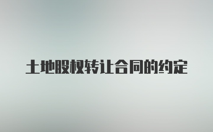 土地股权转让合同的约定