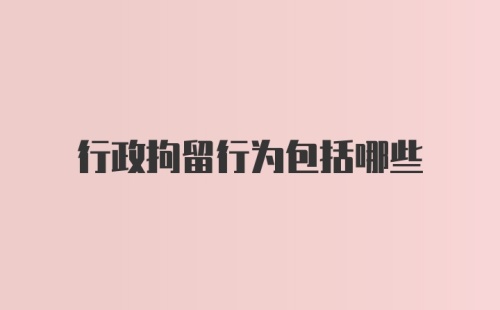 行政拘留行为包括哪些