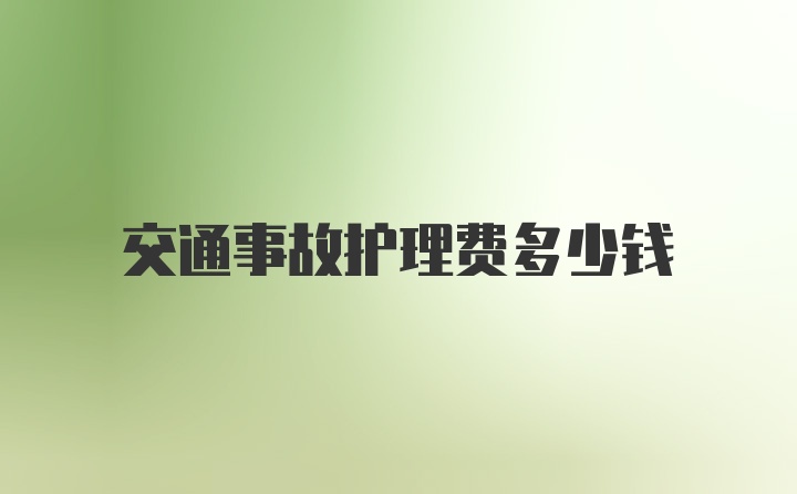 交通事故护理费多少钱