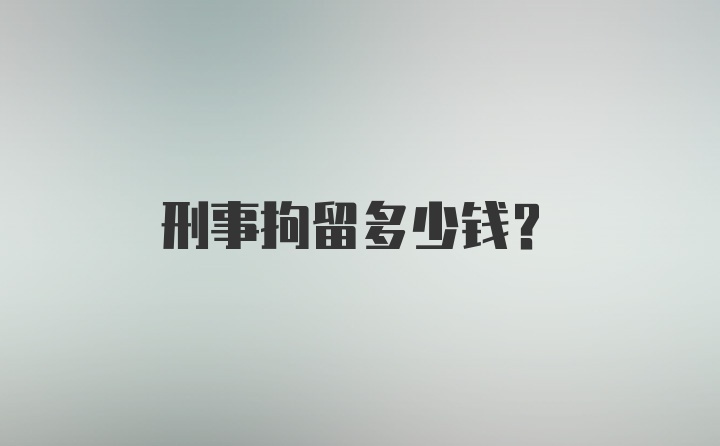 刑事拘留多少钱?