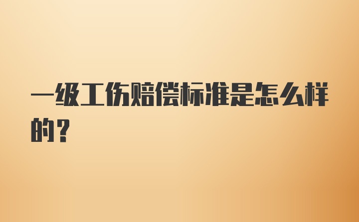 一级工伤赔偿标准是怎么样的？