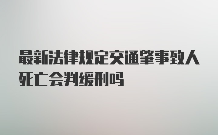 最新法律规定交通肇事致人死亡会判缓刑吗