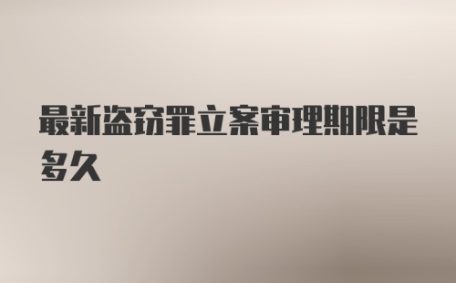 最新盗窃罪立案审理期限是多久