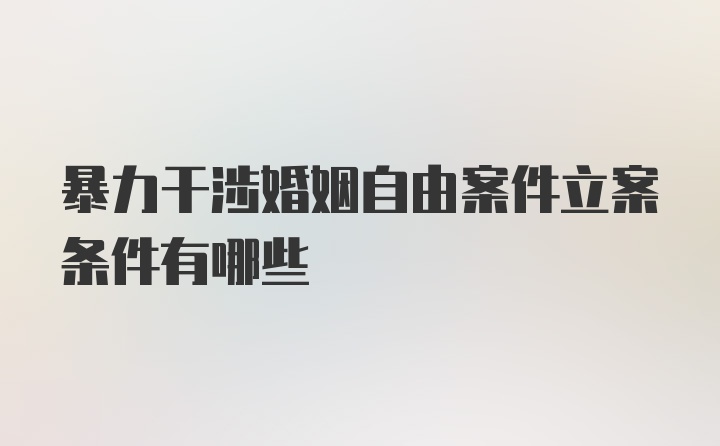 暴力干涉婚姻自由案件立案条件有哪些