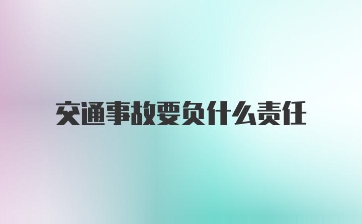 交通事故要负什么责任