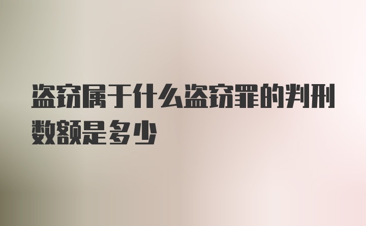 盗窃属于什么盗窃罪的判刑数额是多少