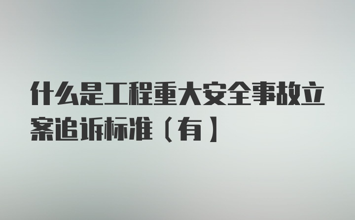 什么是工程重大安全事故立案追诉标准（有】