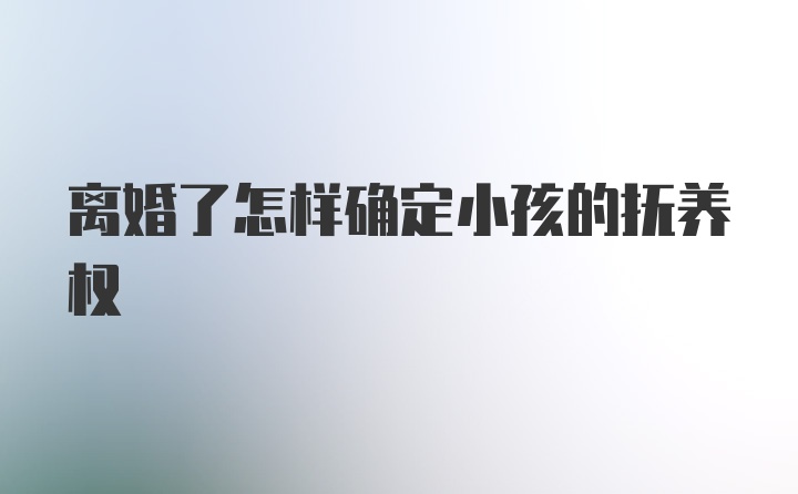 离婚了怎样确定小孩的抚养权