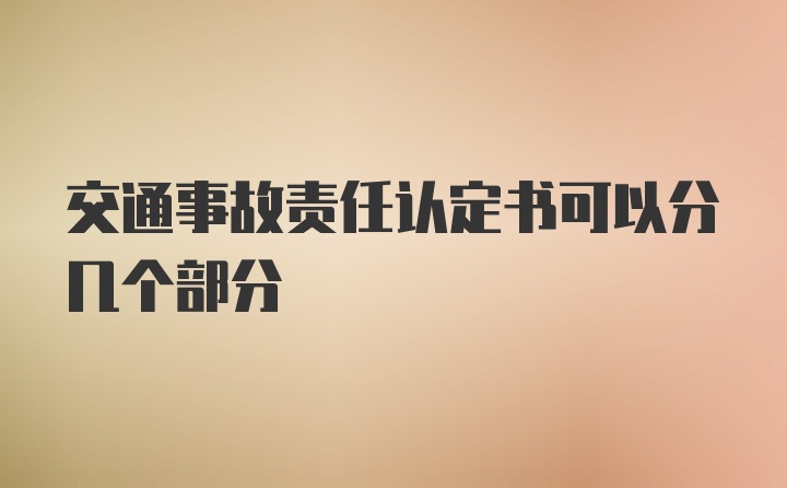 交通事故责任认定书可以分几个部分