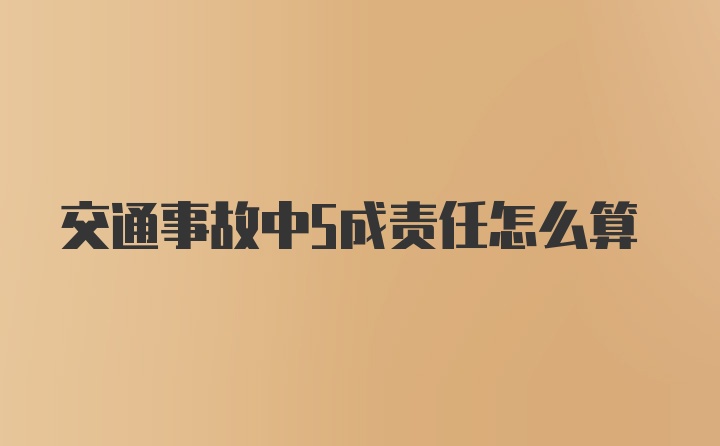 交通事故中5成责任怎么算