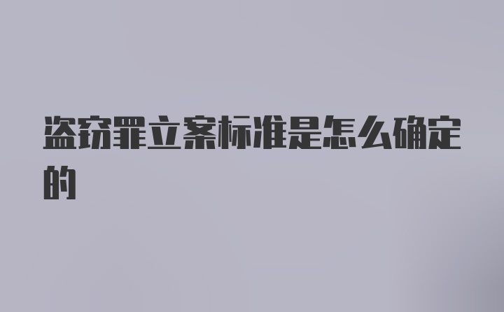 盗窃罪立案标准是怎么确定的