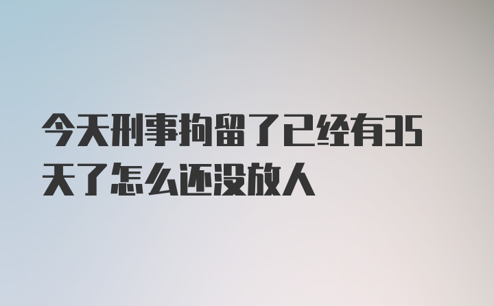 今天刑事拘留了已经有35天了怎么还没放人