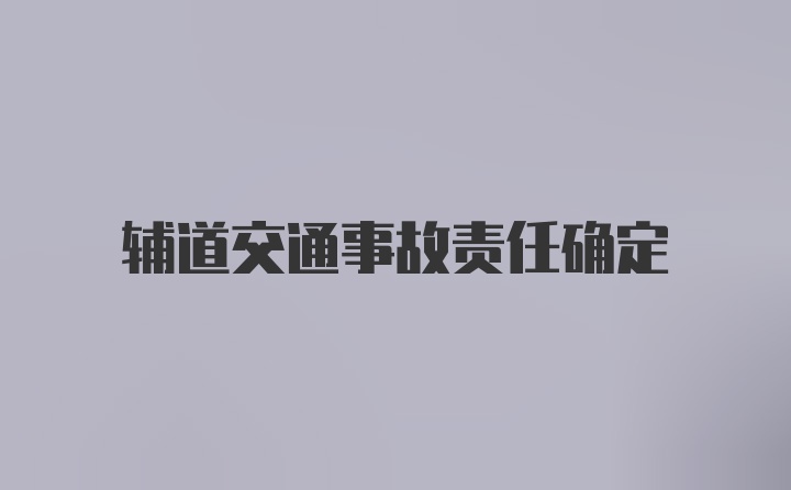 辅道交通事故责任确定