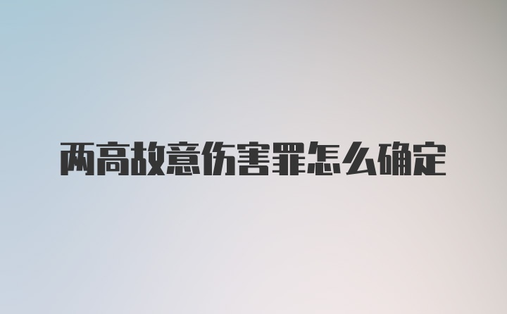 两高故意伤害罪怎么确定