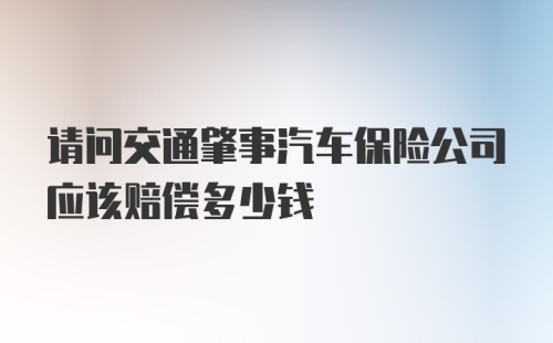 请问交通肇事汽车保险公司应该赔偿多少钱