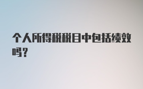 个人所得税税目中包括绩效吗？