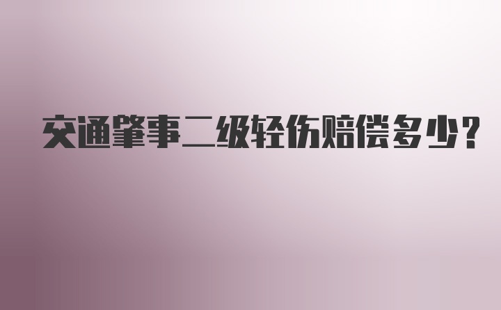 交通肇事二级轻伤赔偿多少？