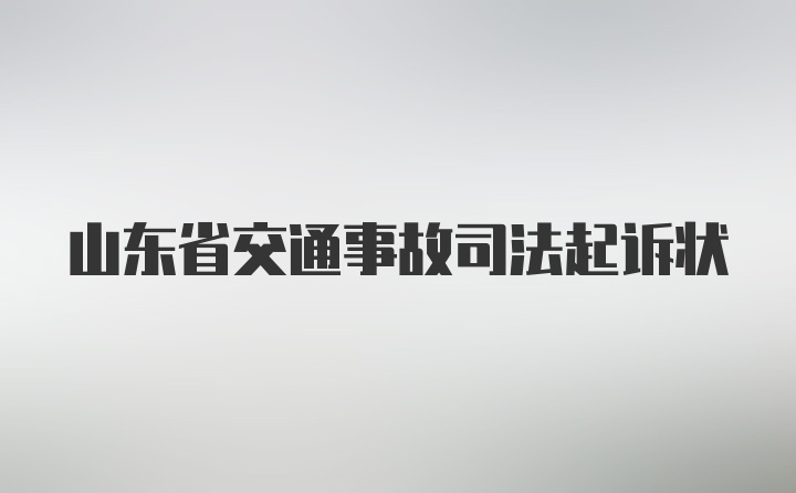 山东省交通事故司法起诉状