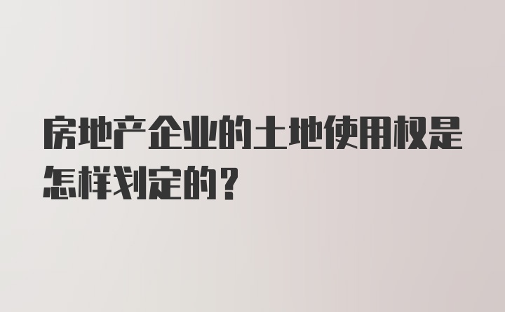 房地产企业的土地使用权是怎样划定的？