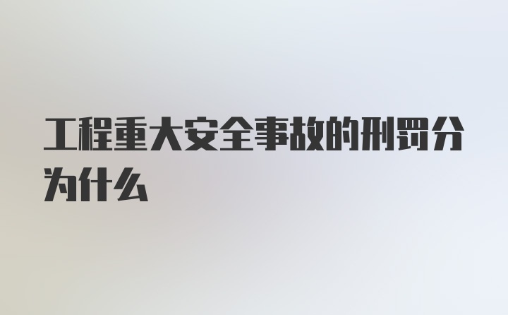 工程重大安全事故的刑罚分为什么