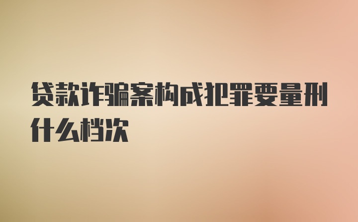 贷款诈骗案构成犯罪要量刑什么档次