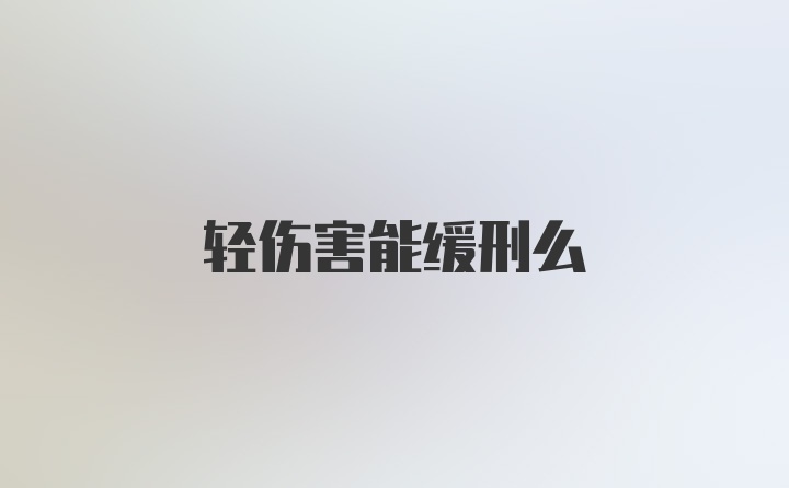 轻伤害能缓刑么