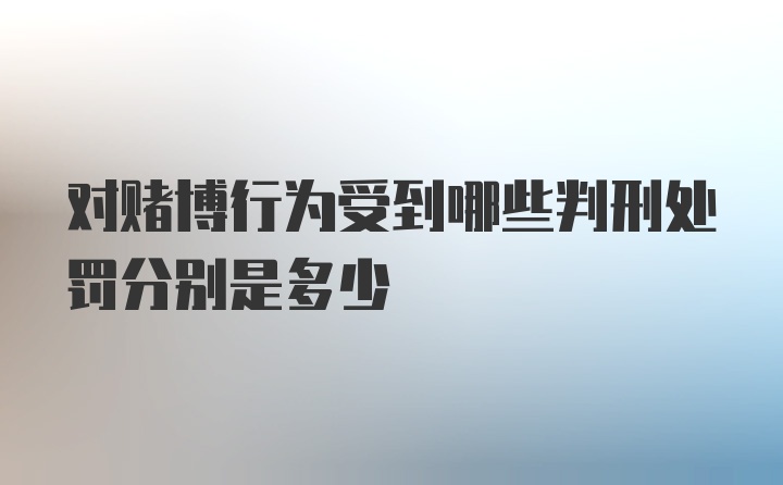 对赌博行为受到哪些判刑处罚分别是多少