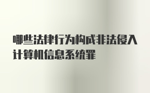 哪些法律行为构成非法侵入计算机信息系统罪