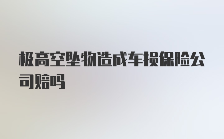 极高空坠物造成车损保险公司赔吗