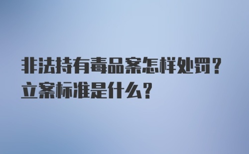 非法持有毒品案怎样处罚？立案标准是什么？