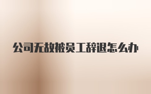 公司无故被员工辞退怎么办