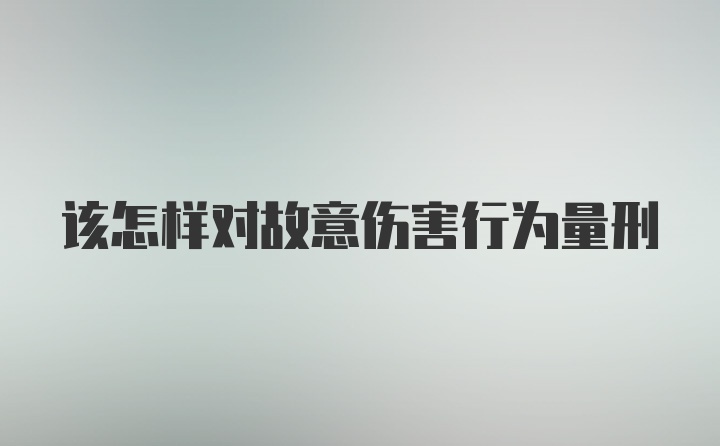 该怎样对故意伤害行为量刑