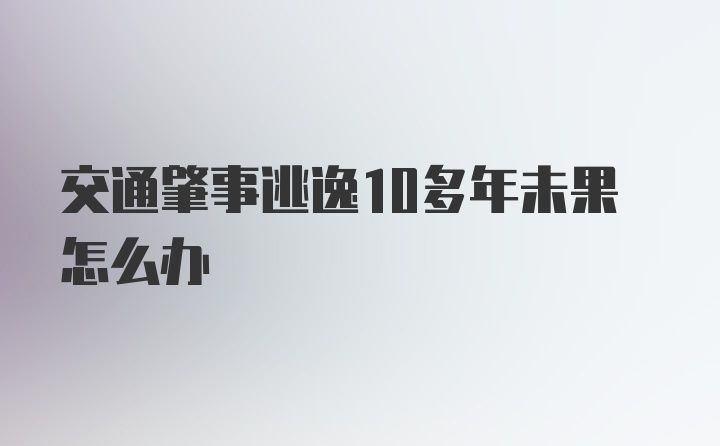 交通肇事逃逸10多年未果怎么办