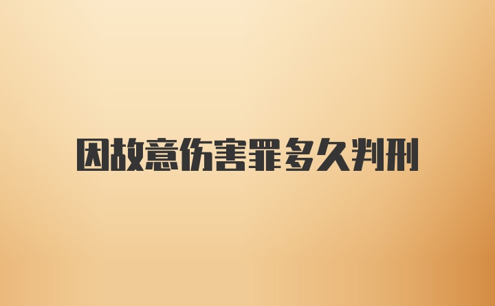 因故意伤害罪多久判刑