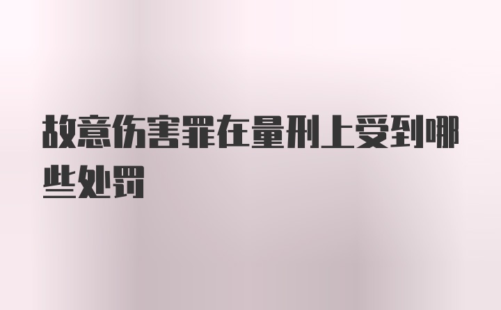 故意伤害罪在量刑上受到哪些处罚