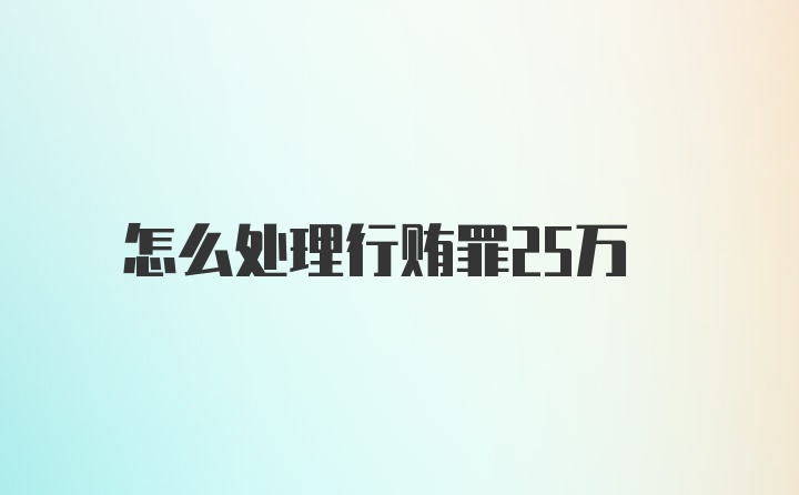 怎么处理行贿罪25万