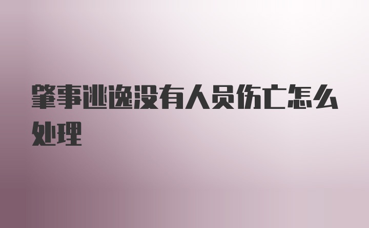 肇事逃逸没有人员伤亡怎么处理