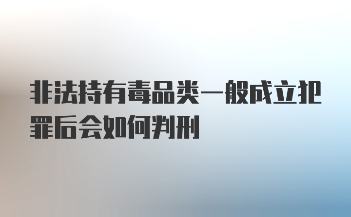 非法持有毒品类一般成立犯罪后会如何判刑