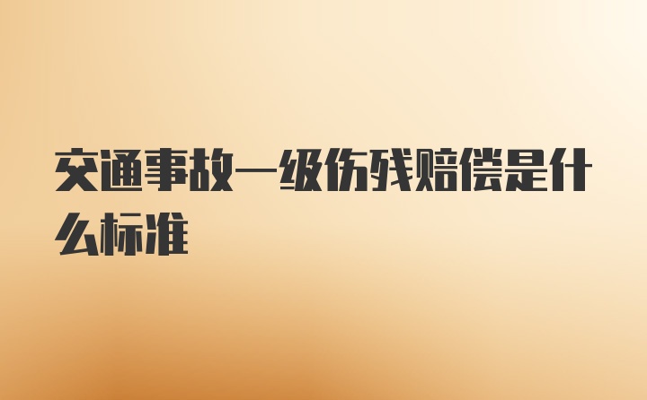 交通事故一级伤残赔偿是什么标准